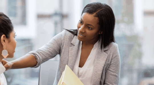 business-woman-talking-woman